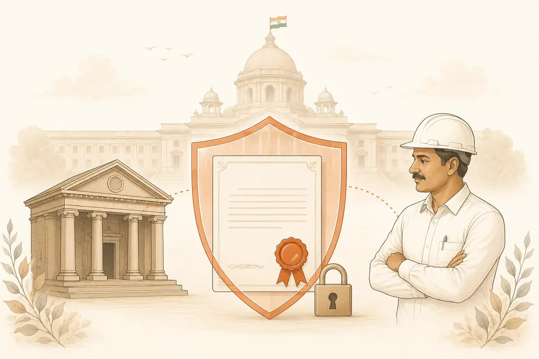 A bank guarantee certificate protecting a government contract